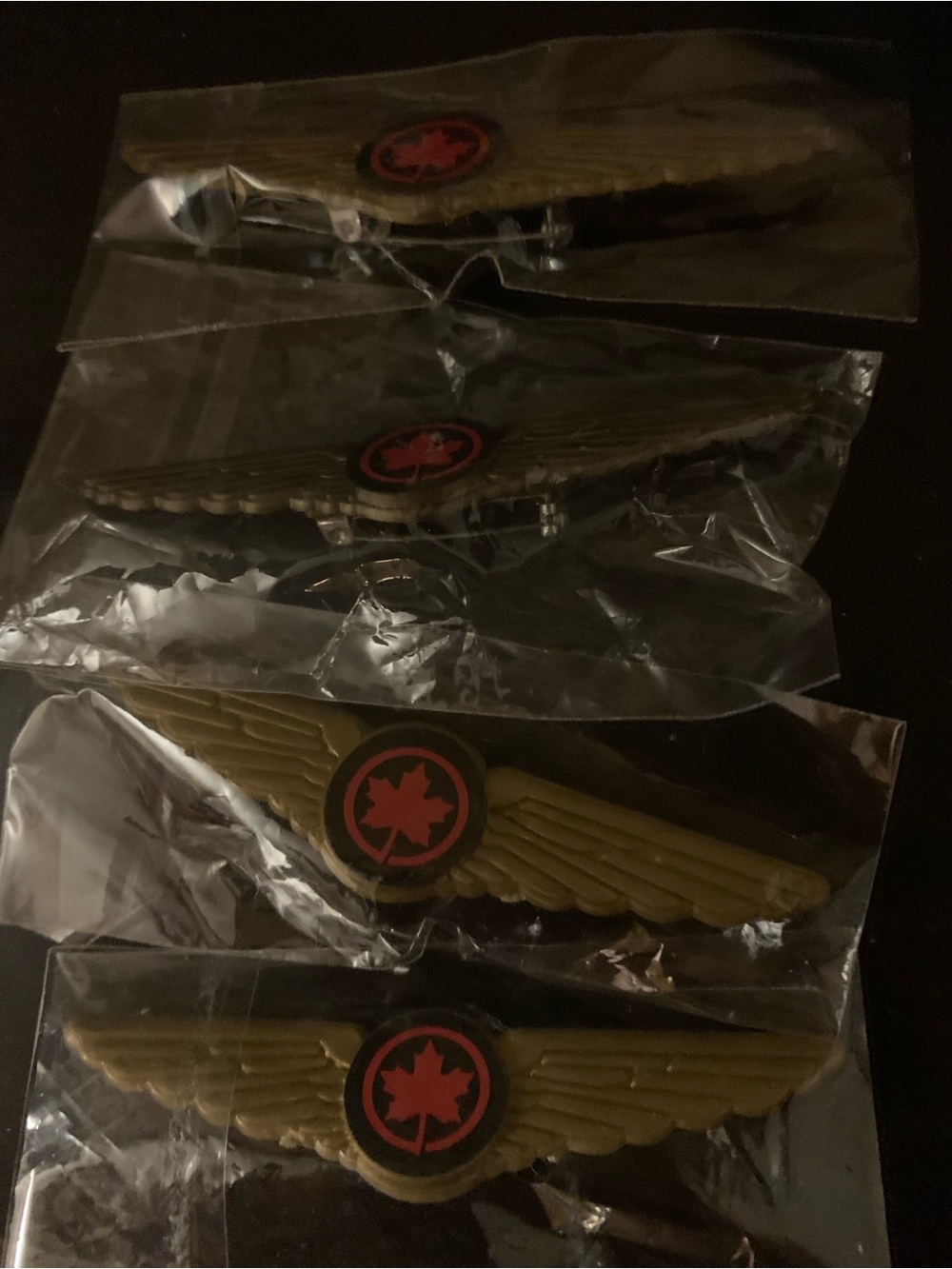Air Canada plastic pilot wing pins